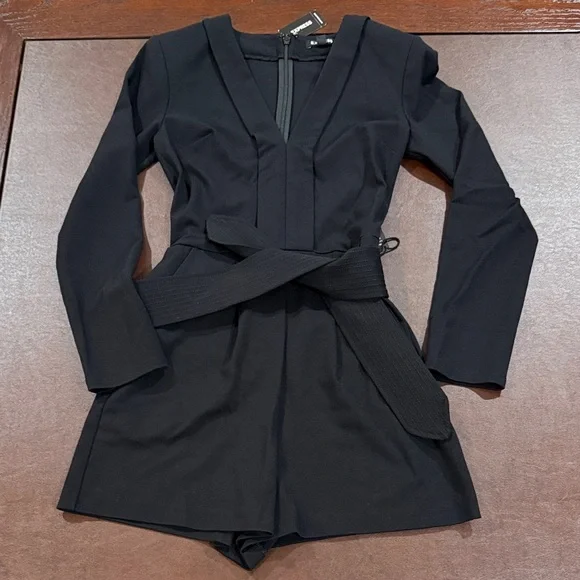 NWT express black long sleeve romper XXS - Picture 1 of 4